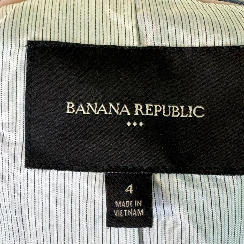 Banana Republic Dark Blue Wool Blend Blazer Size 4 - Picture 2 of 8